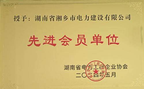 湖南省電力工程企業(yè)協(xié)會先進(jìn)會員單位